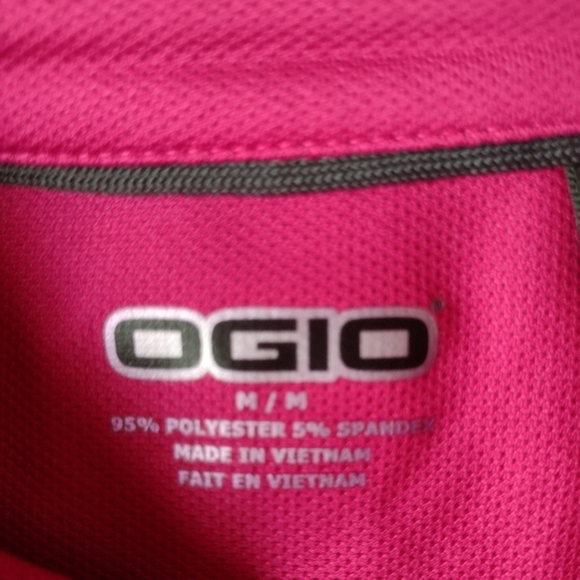 OGIO Pink V-neck women's athletic polo Size Medium - Picture 3 of 4